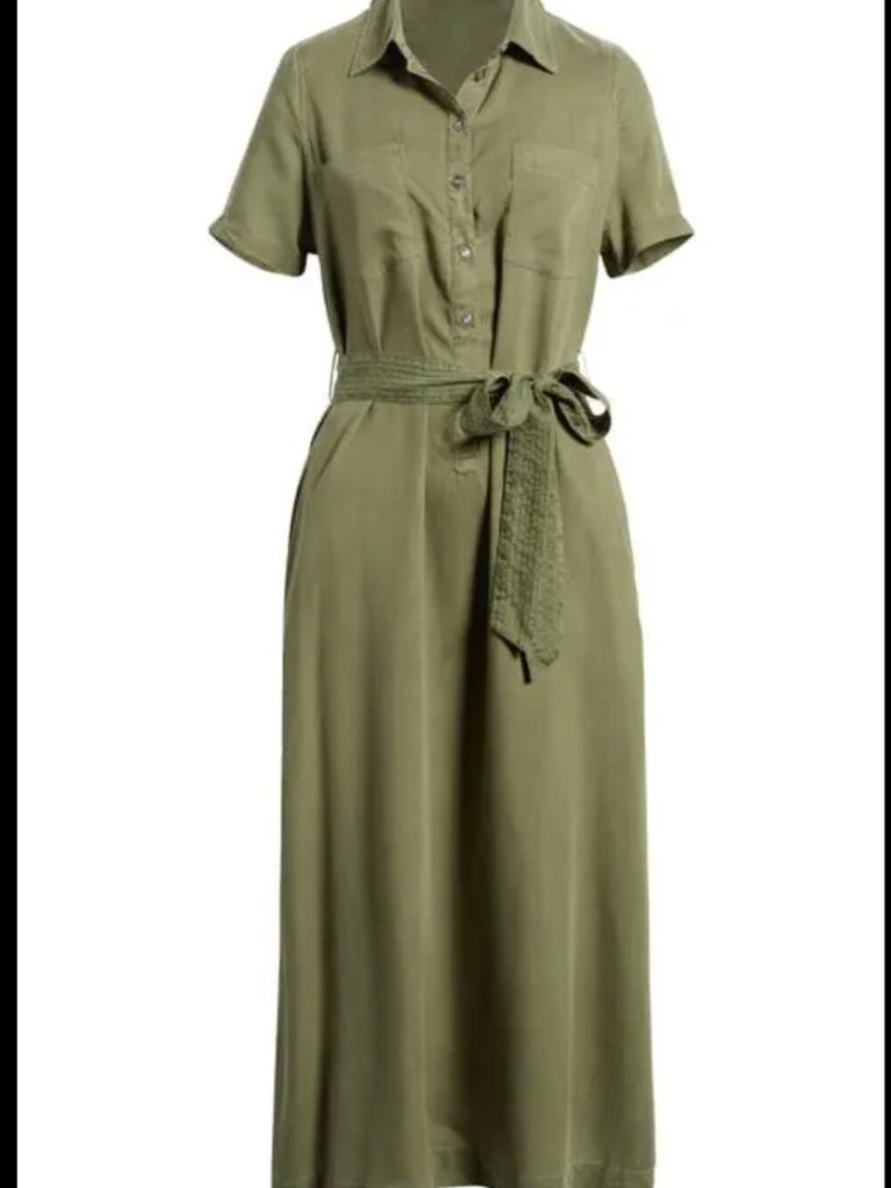 Caslon Utility Tie Waist Shirt Dress XL